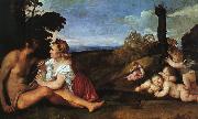 TIZIANO Vecellio The Three Ages of Man aer painting